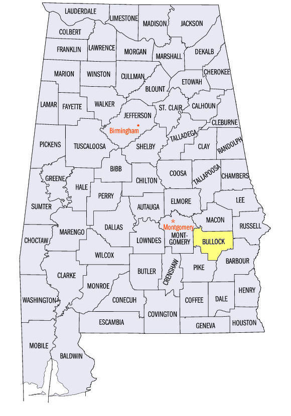 Alabama county map
