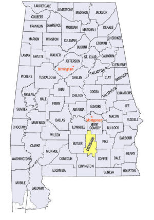 Crenshaw County, Alabama map