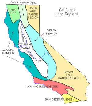 California land forms graphic