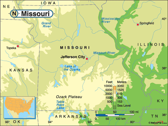 Missouri Base And Elevation Maps