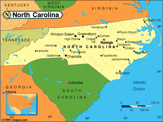 North Carolina Base and Elevation Maps