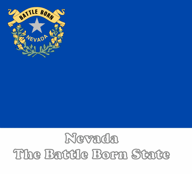 Large Horizontal Printable Nevada State Flag from NETSTATE COM