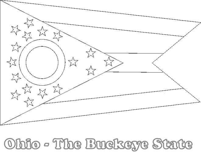 Large Printable Ohio State Flag to Color from NETSTATE COM