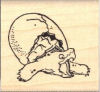 Baby snapping turtle hatching rubber stamp