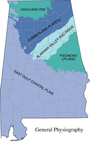 Alabama land regions