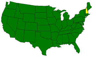 U.S. Map highlighting New Hampshire