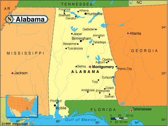 Alabama map