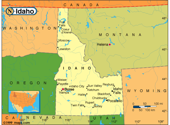 map of northern idaho Idaho Base And Elevation Maps map of northern idaho