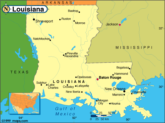 louisiana geography map