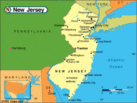 new york state and new jersey map New Jersey Base And Elevation Maps new york state and new jersey map