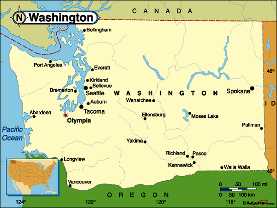 simple washington state map with cities Washington Base And Elevation Maps simple washington state map with cities