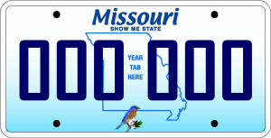 Missouri License Plate Example