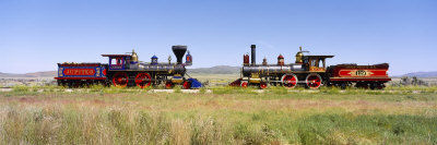 Steam Engine Jupiter and 119 on a Railroad Track, Golden Spike National Historic Site