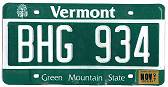 Vermont License Plate