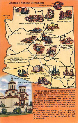 Arizona Monuments Map