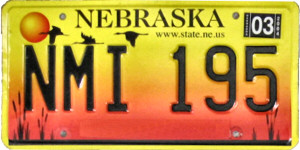 Nebraska License Plate