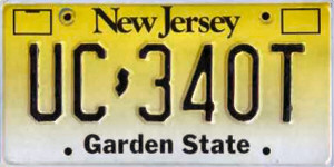New Jersey Licens Plate