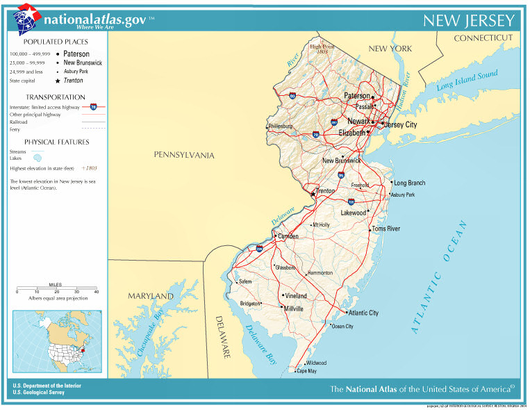 New Jersey State Information – Symbols, Capital, Constitution