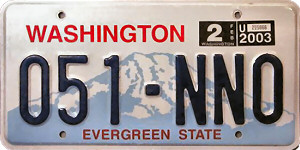 Washington License Plate