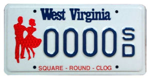West Virginia license plate