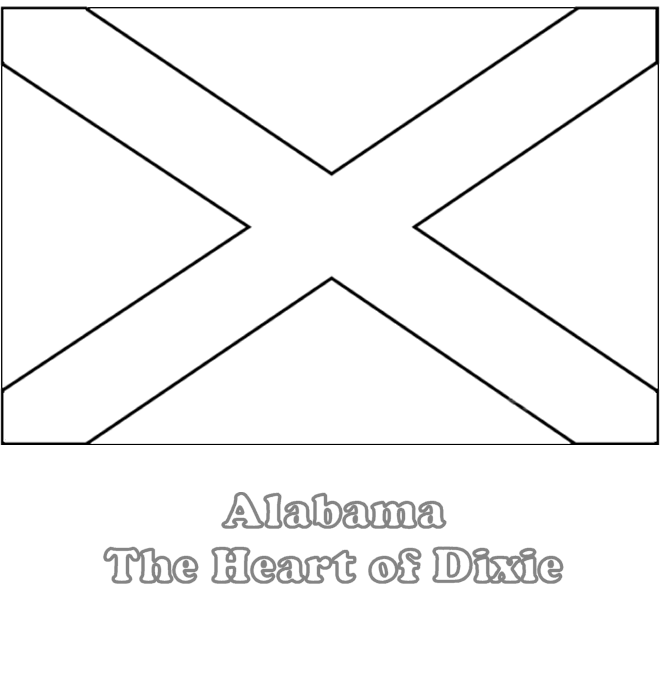 coloring pages of alabama state flag
