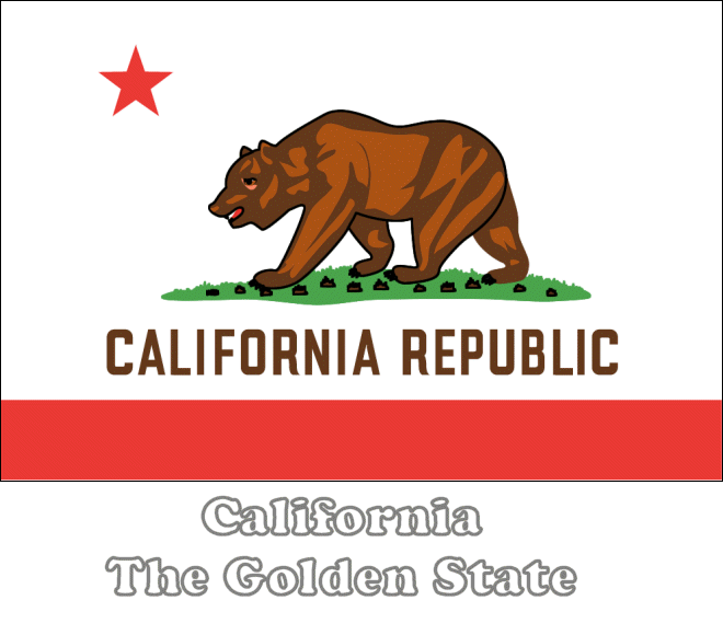 Large, Horizontal, Printable California State Flag, from