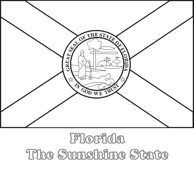 Large, Printable Florida State Flag to Color, from