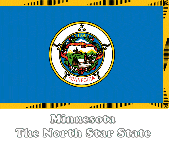 Large, Horizontal, Printable Minnesota State Flag, from