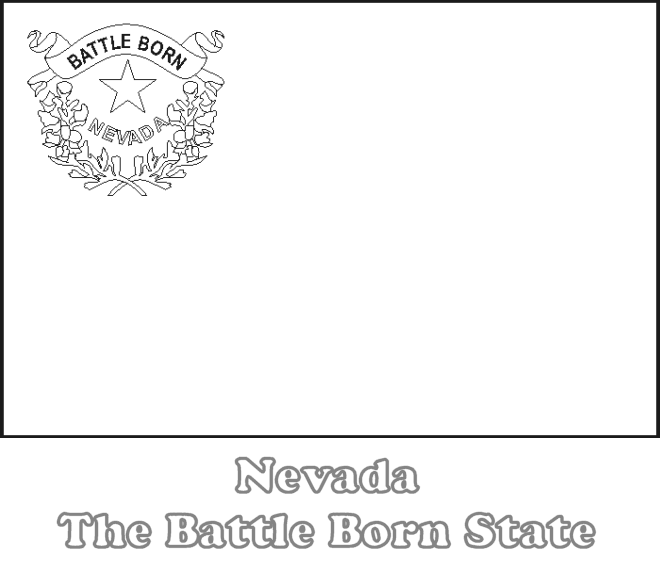 Large Printable Nevada State Flag to Color from NETSTATE COM