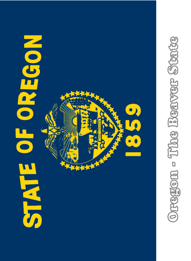 Large, Vertical, Printable Oregon State Flag, from NETSTATE.COM