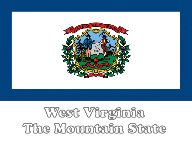 Large Horizontal Printable West Virginia State Flag From