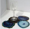 Blue Color Agate Slice Coaster (Set of Four)