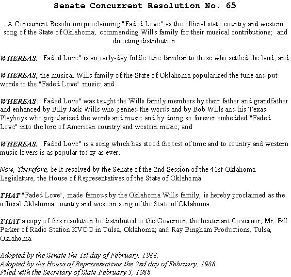 Senate Concurrent Resolucion No. 65